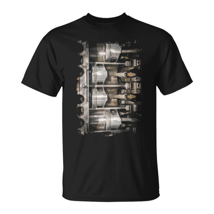 エンジンピストン断面背景 Tシャツ