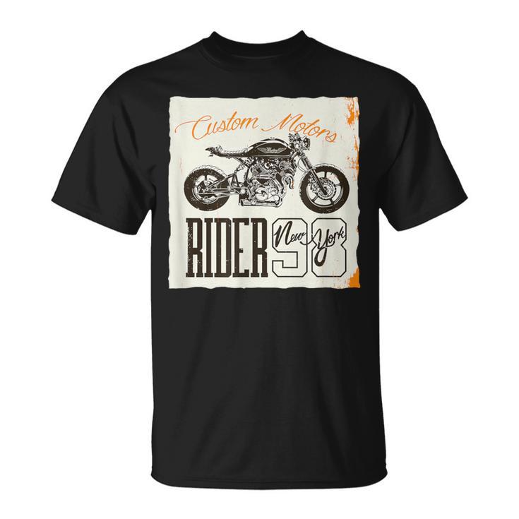 カフェレーサー カスタム バイク おしゃれ オートバイ ライダー イラスト Tシャツ