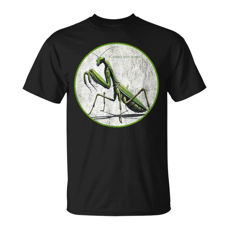 カラフル レトロ カマキリ 昆虫 ヴィンテージ デザイン Tシャツ