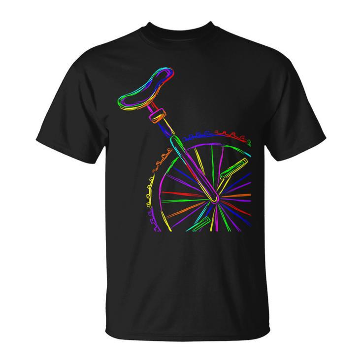 カラフルな一輪車 Tシャツ