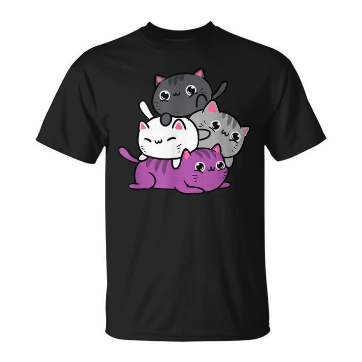 カワイイ猫の山 アセクシャルプライド Tシャツ
