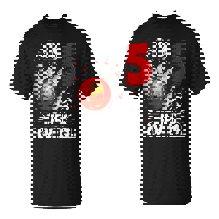 キッズ 5歳の誕生日 男の子 ボウリング This Is How I Roll 5歳 Tシャツ