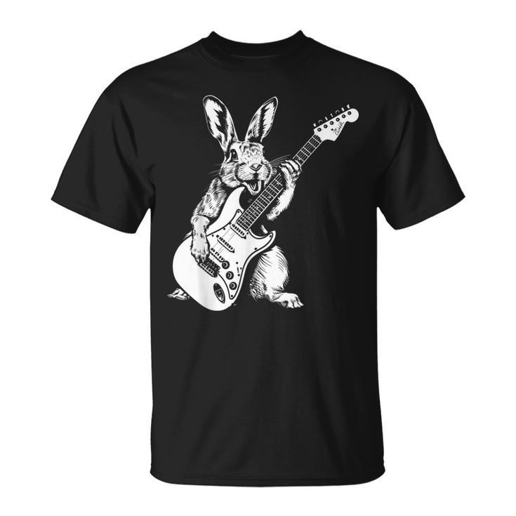ギタリスト ギター ギタープレーヤー ウサギ お父さん ママ Tシャツ