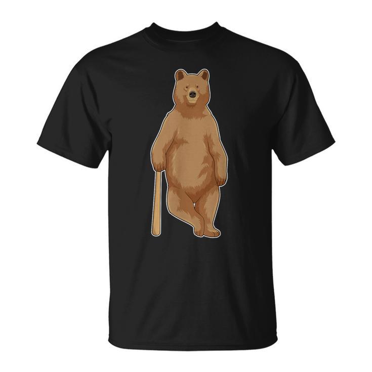 クマ 野球 野球用バット スポーツ Tシャツ