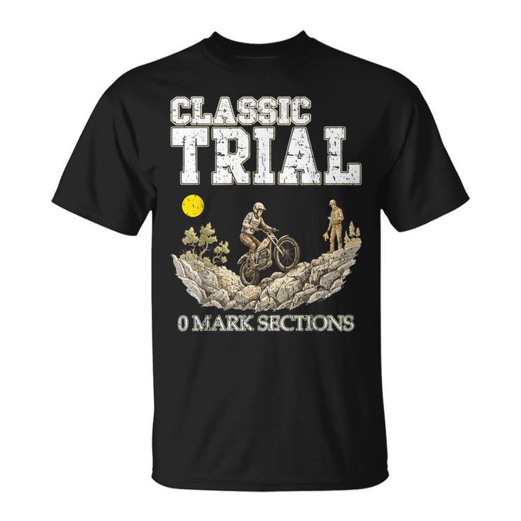 クラシック トライアル 0 マーク セクション オートバイ 歴史的 モータースポーツ Tシャツ