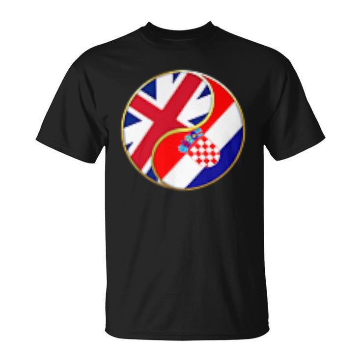 クロアチアの旗 イングランド イギリス 英語 イギリス クロアチア語 Tシャツ
