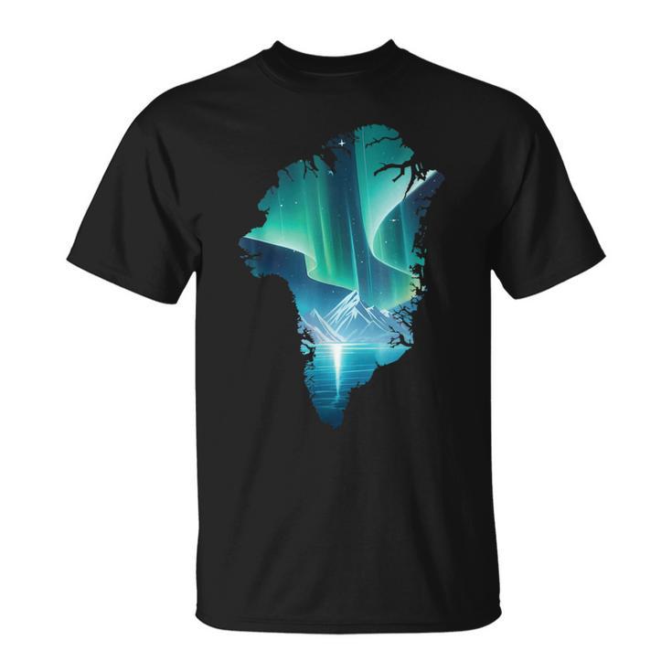 グリーンランド オーロラ ヌーク 北極 オーロラ シーン バケーション Tシャツ