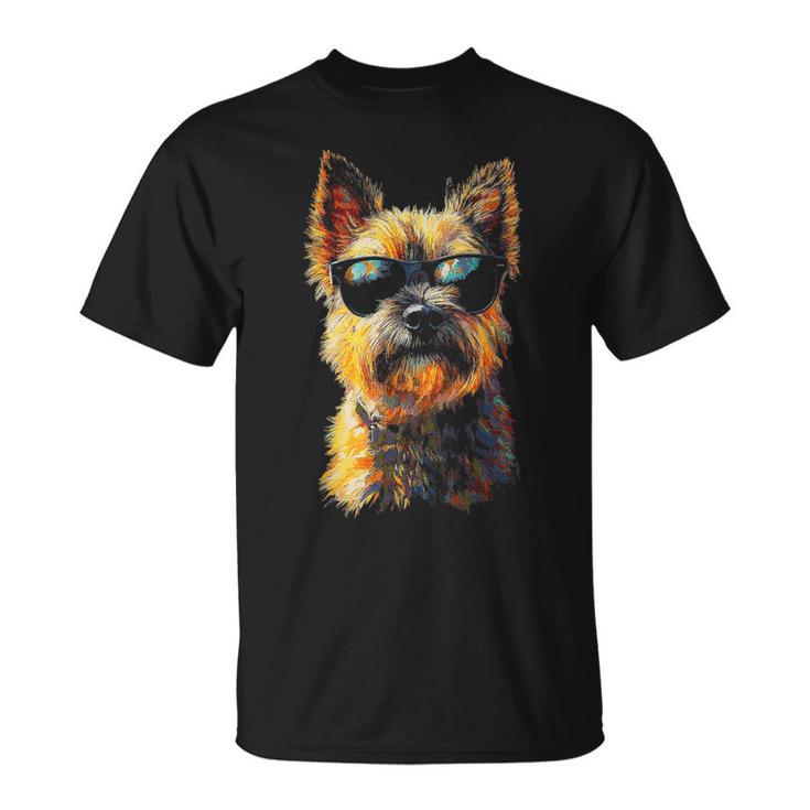 ケアンテリア 犬 ペット アートワーク サングラス ケアンテリア Tシャツ