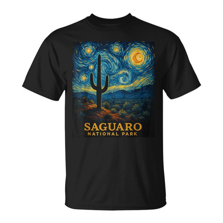 サグアロ国立公園にインスパイアされた星空の夜の冒険 Tシャツ