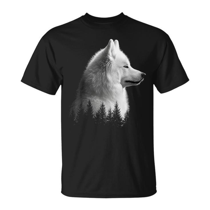 サモエド 犬 グラフィック ペット イラスト サモエド Tシャツ