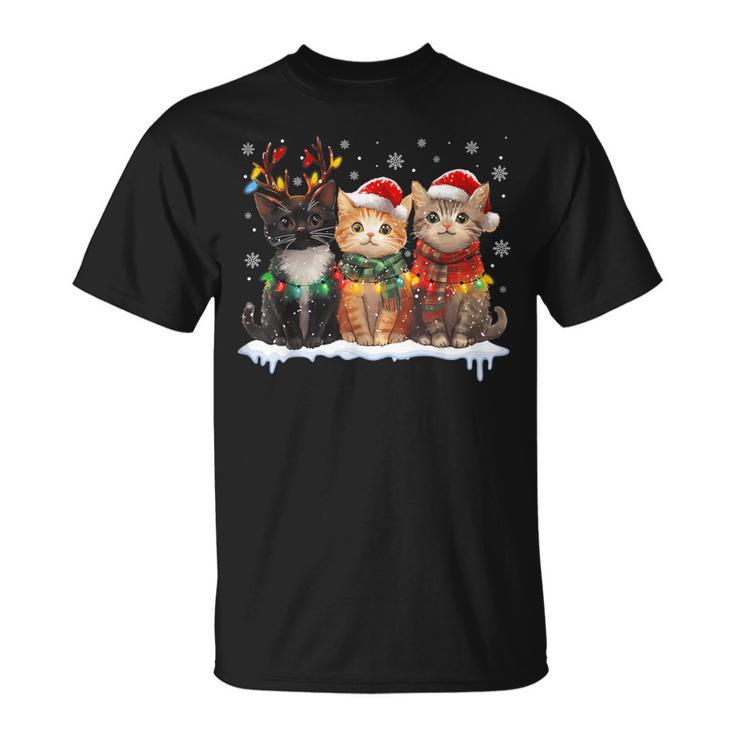サンタ 猫 ライト トナカイ クリスマス 猫 恋人 パジャマ Tシャツ