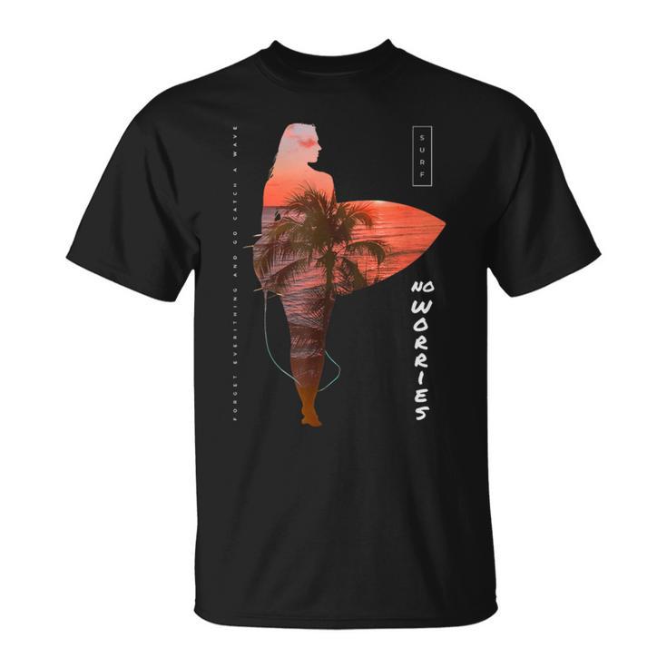 サーファーガール カリフォルニア サンセット ビーチ サーフガール Tシャツ
