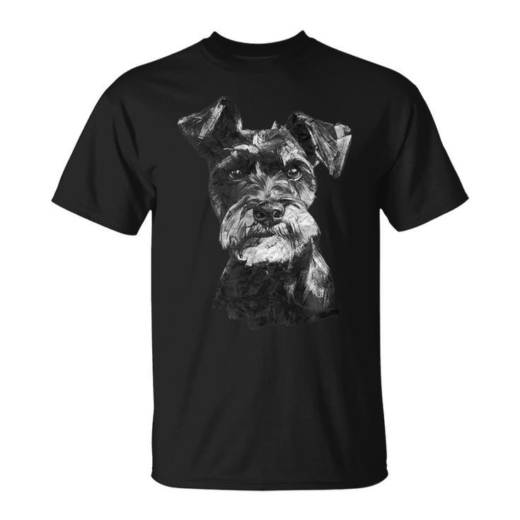 シュナウザー 顔 かわいい 犬好き 男性 女性 黒 白 Tシャツ