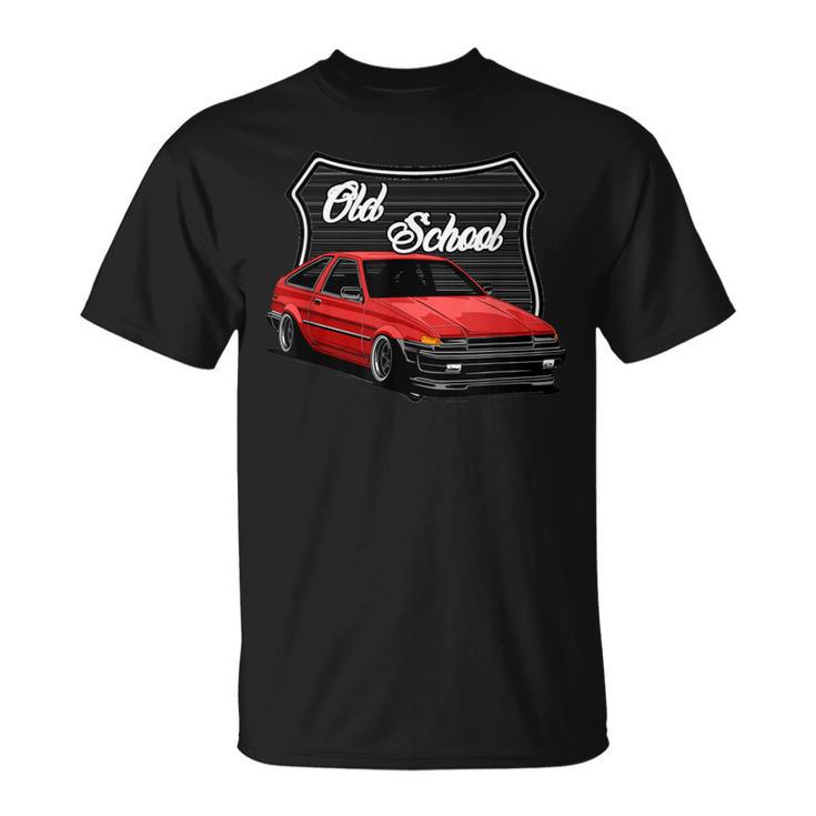 ジャパニーズクラシックチューナー、ドリフトカー、メンズオールドスクールホットロッド Tシャツ