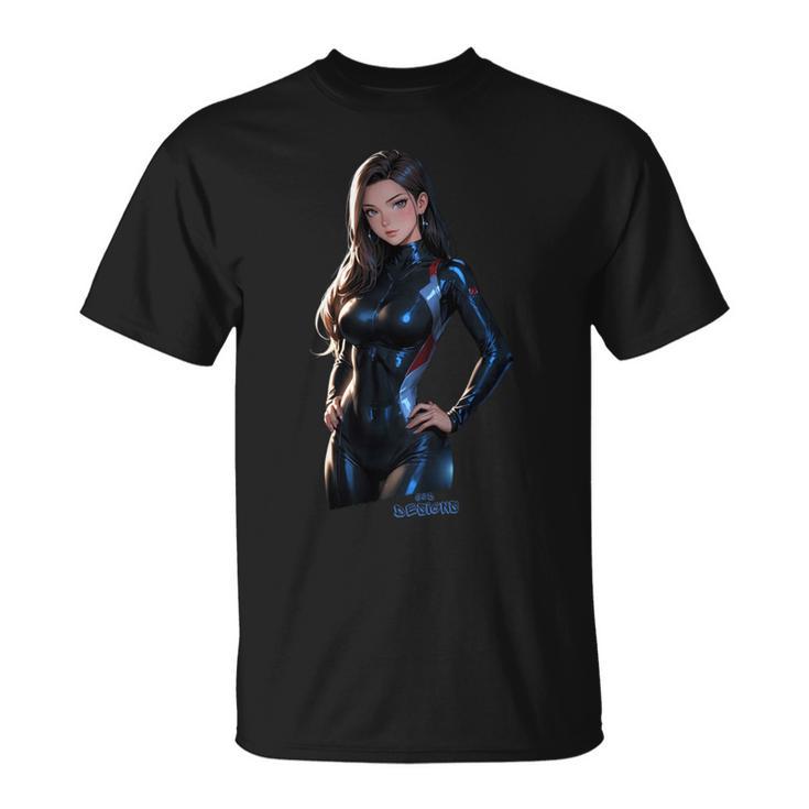 セクシー アニメ レース ガール 長袖tシャツ Tシャツ