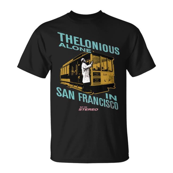 セロニアス・モンク・ジャズ・マーチ サンフランシスコのアローン 長袖tシャツ Tシャツ