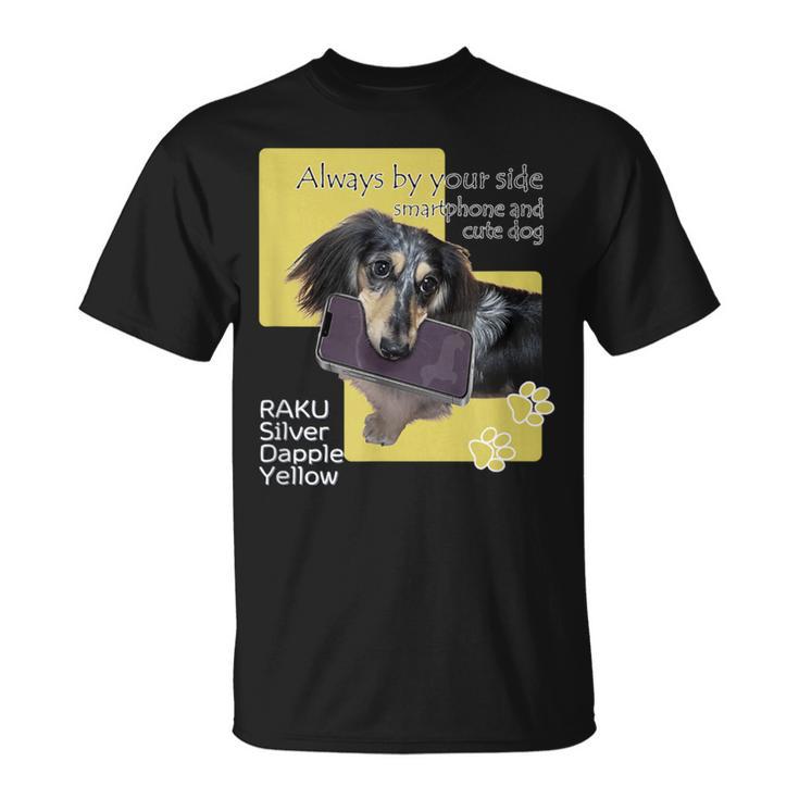 ダックス ミニチュアダックス シルバーダップル スマホ らく 犬 Tシャツ