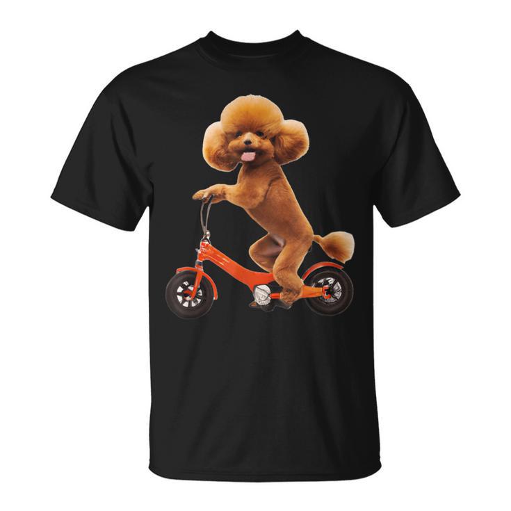 チャリで来た トイプードル 面白いtシャツ 犬 動物 メンズ グッズ かわいい おもしろ 面白い 服 ネタ Tシャツ