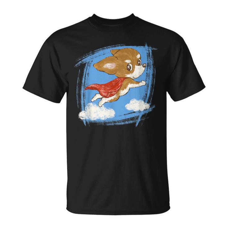 チワワ かわいい いぬ 子犬 ペット おもしろ 動物 スーパーヒーロー イラスト Tシャツ
