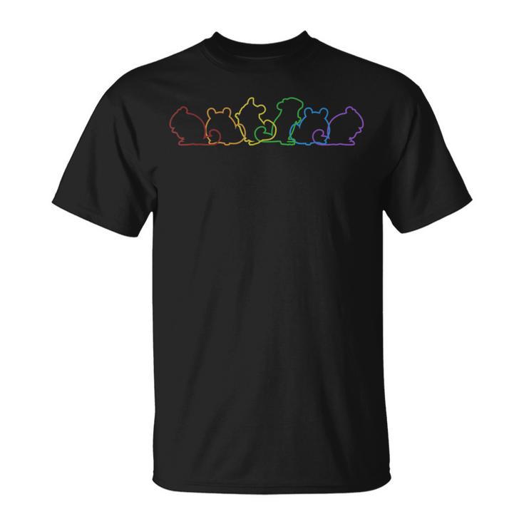 チンチラ Lgbt レインボー ロングテール チンチラ Tシャツ
