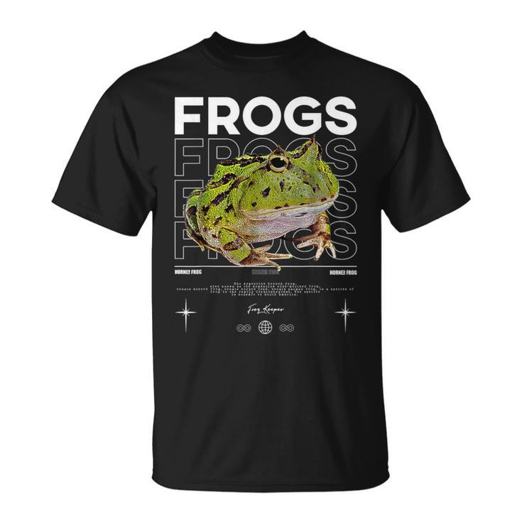 ツノガエル ストリートウェア カエル飼育員 Tシャツ