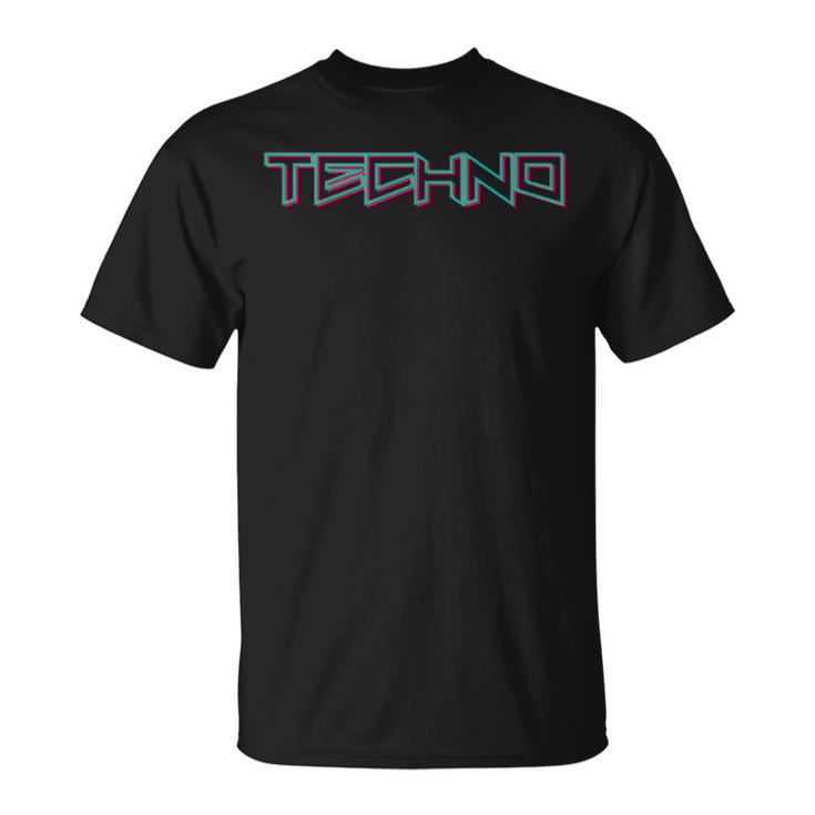 テクノ音楽ミニマリストデザイン Edm Festival Techno Clothing Tシャツ