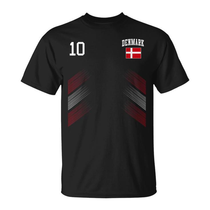 デンマーク サッカーファンジャージー デンマーク国旗 フットボール愛好家 Tシャツ
