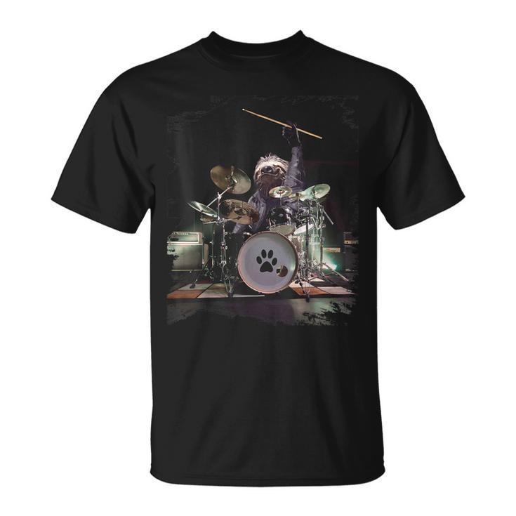 ナマケモノドラマー ドラム おもしろ Tシャツ