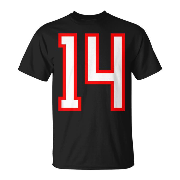 ナンバー 14 スポーツ ホワイト レッド ナンバー 14 Tシャツ