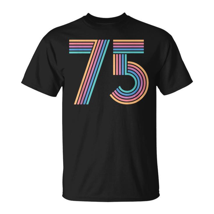 ナンバー 75 七五周年 男性 女性 75歳の誕生日 Tシャツ