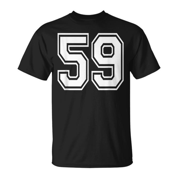 ナンバー59 59歳の誕生日ギフト選手チーム番号入りジャージ Tシャツ
