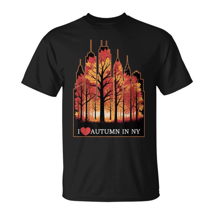 ニューヨーク市の秋が大好き Tシャツ