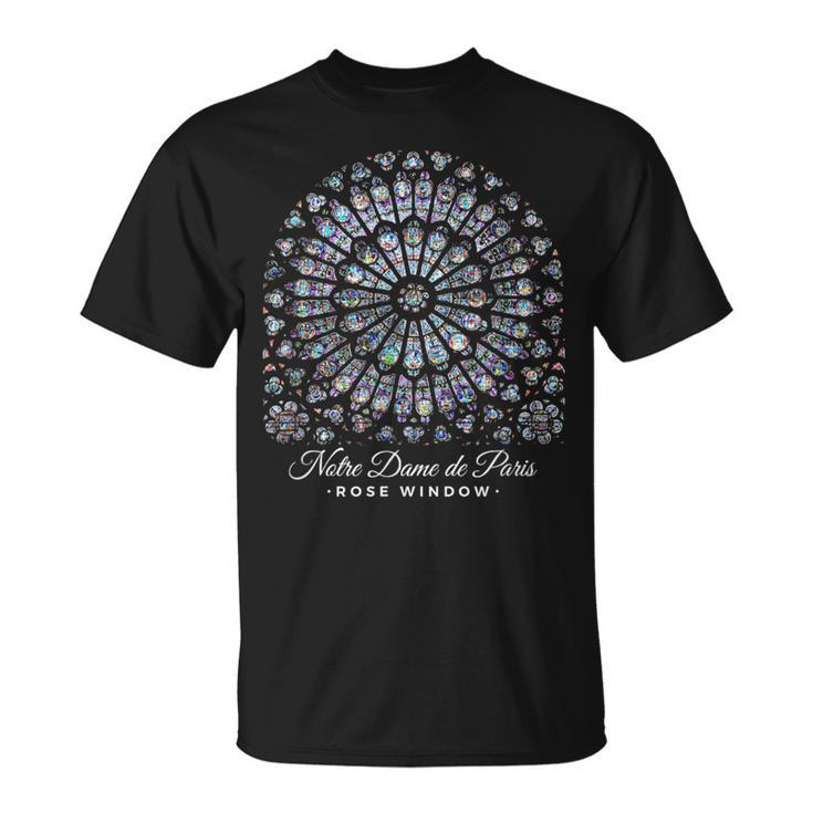 ノートルダム大聖堂 ローズウィンドウ Tシャツ