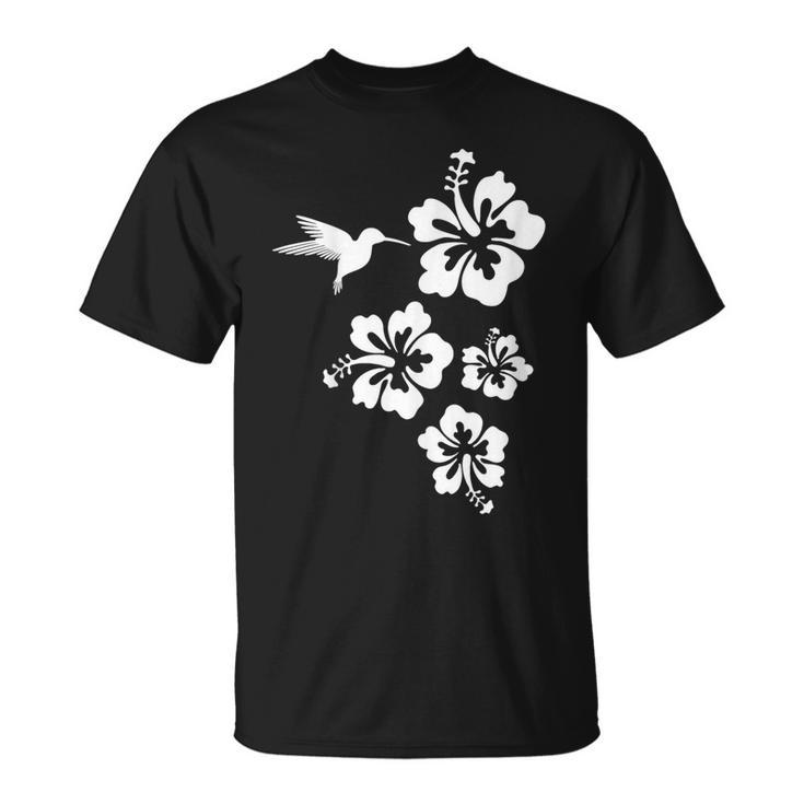 ハチドリ、ハイビスカス、花、男性、女性、子供 Tropical Hummingbird Hibiscus Flowers Tシャツ