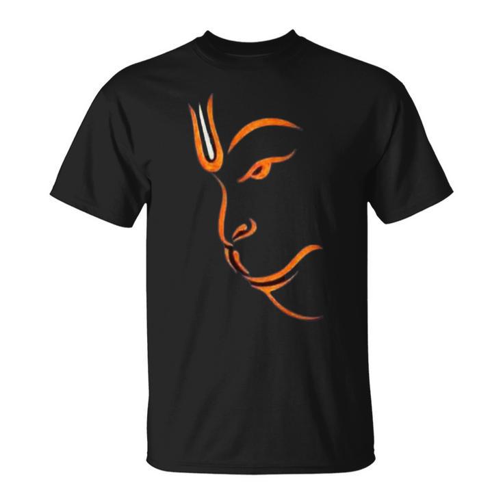 ハヌマーンフェイス-ラインアート Tシャツ