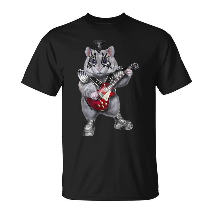 ハムスター ロックスター 動物 ギター Tシャツ