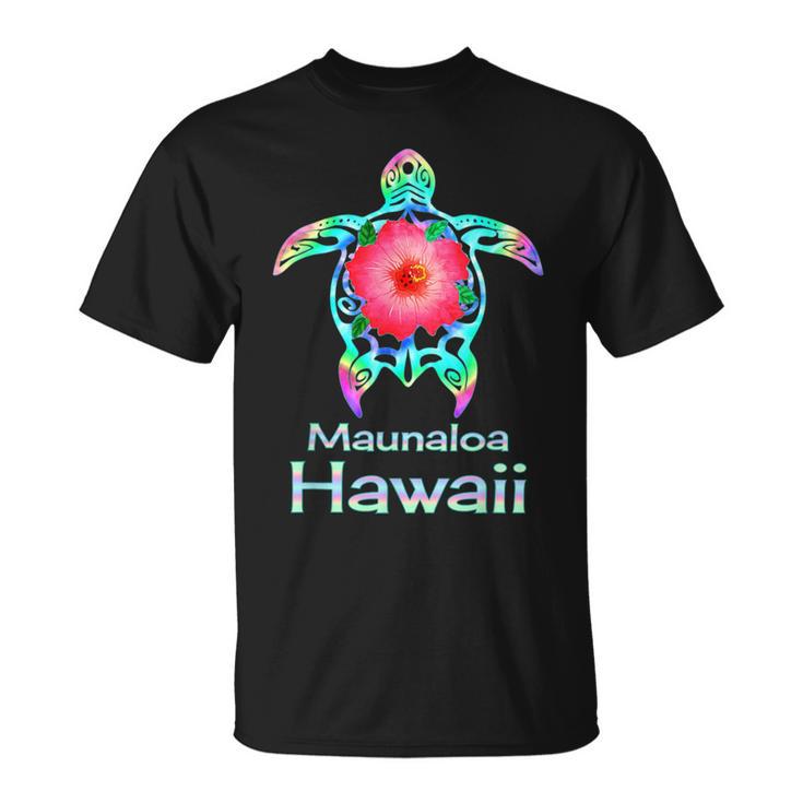 ハワイアン カラフル ウミガメ マウナロア ハワイ Tシャツ