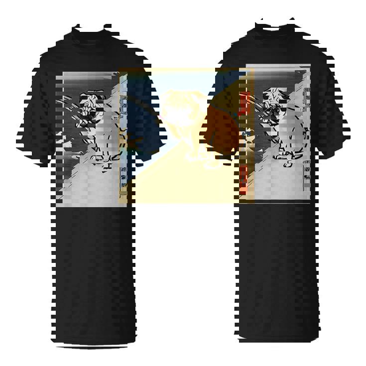 パグ 犬 面白いtシャツ イヌ 釣り メンズ おもしろ 面白い 服 おもしろグッズ 文字tシャツ ネタ 海釣り 川釣り Tシャツ