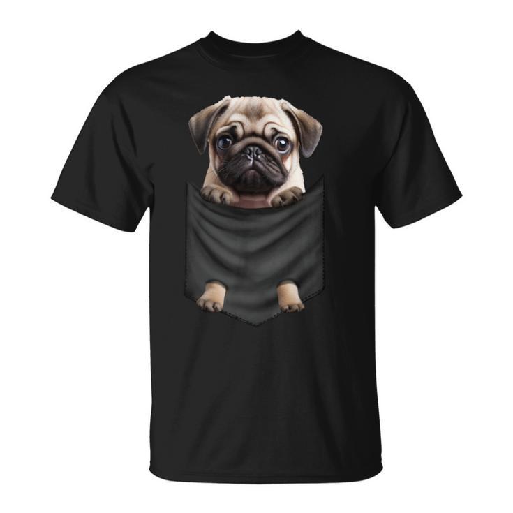 パグ 面白いtシャツ イヌ ポケット わんこ メンズ 犬好き グッズ かわいい おもしろ 面白い 服 ネタ 長袖tシャツ Tシャツ