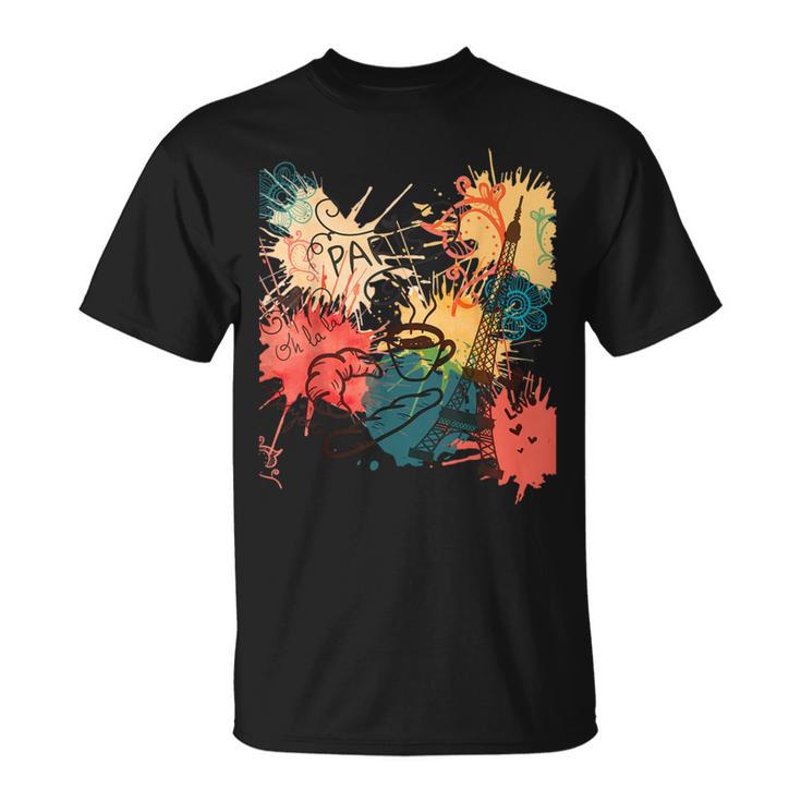 パリのカカオ、ティー、コーヒー Tシャツ