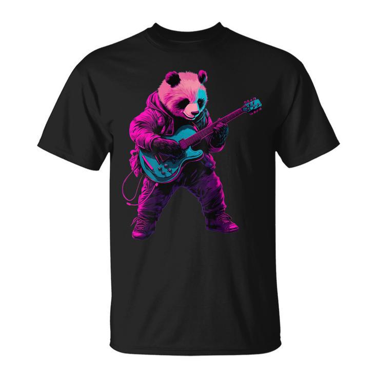 パンダプレイギター Tシャツ