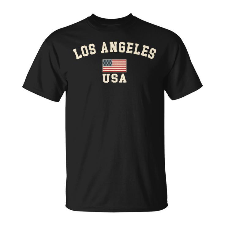 ビンテージ ロサンゼルス アメリカ アメリカ 国旗 La クール お土産 レトロ 長袖tシャツ Tシャツ
