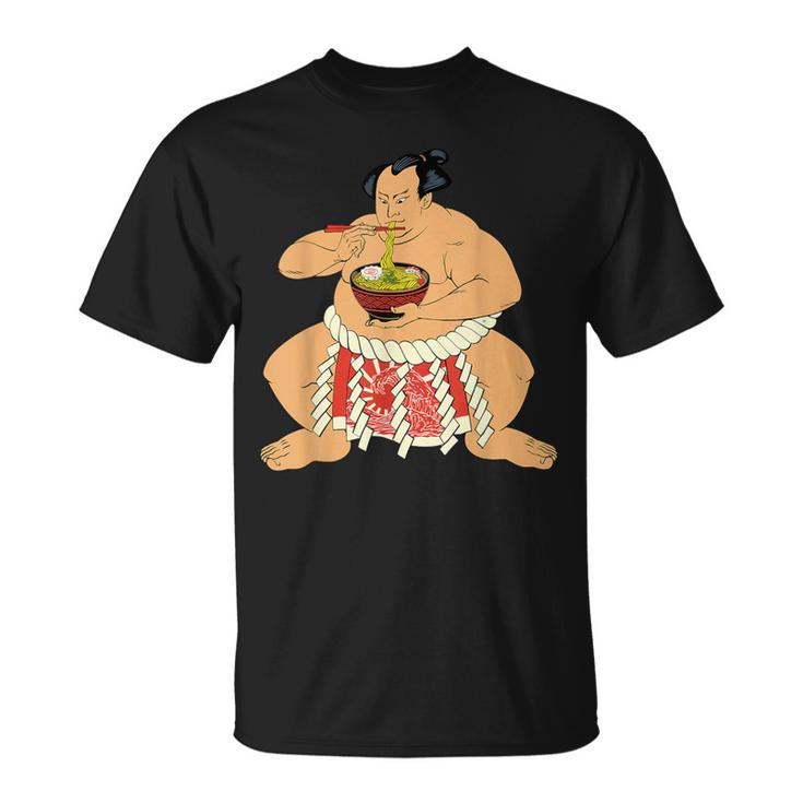 ビンテージ相撲力士 Eat ラーメン ヌードル アニメ 日本語 Tシャツ