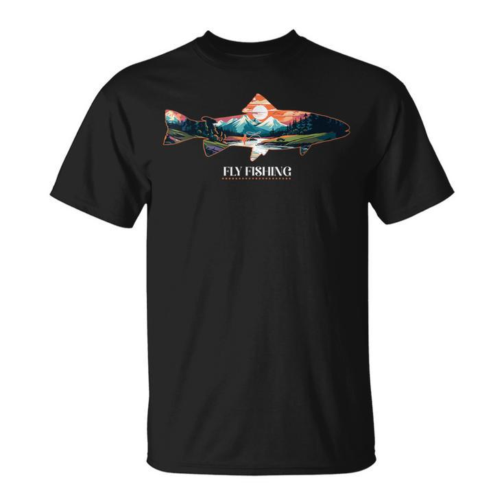 フライフィッシングトラウト Tシャツ