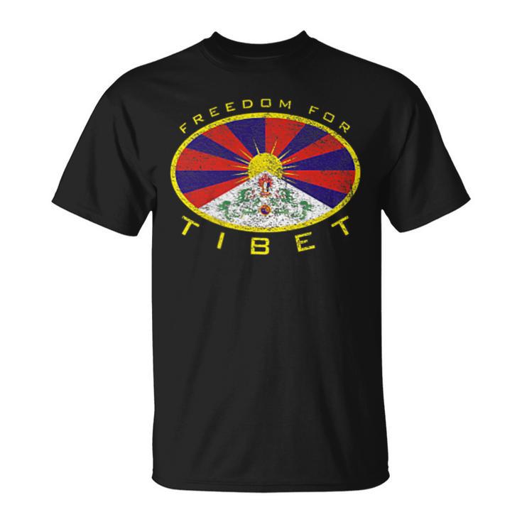 フリーダム チベットフラッグオーバル Tシャツ
