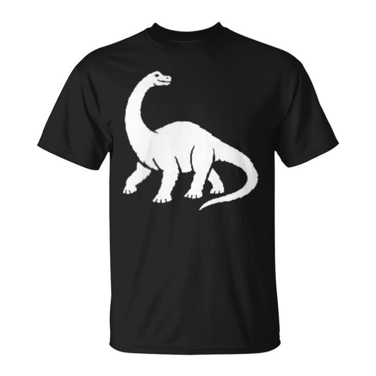 ブラキオサウルス ミニマリスト 恐竜 黒と白 Tシャツ