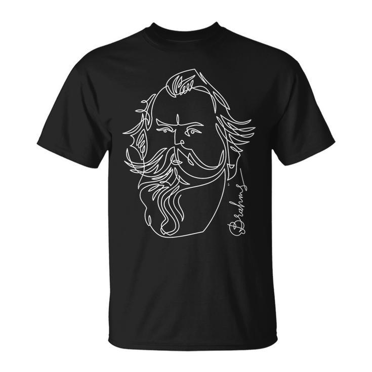 ブラームス 偉大な作曲家 クラシカル ポートレート ギフト Tシャツ