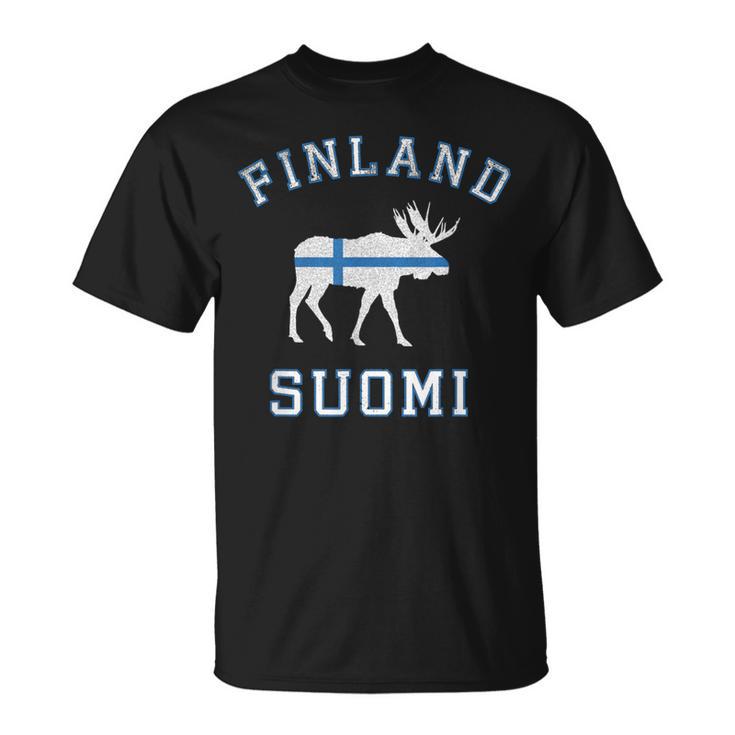 ヘラジカ フィンランド国旗 Tシャツ