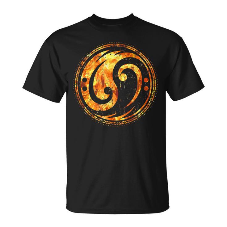 ベーシスト＆ベーシストのためのベースギタークレフ陰陽炎 Tシャツ