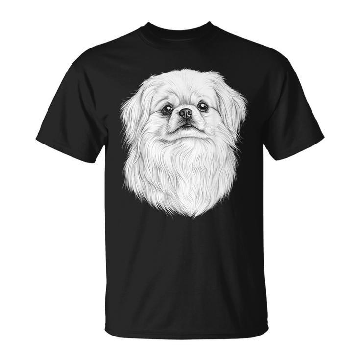 ペキニーズドッググラフィックペットアートペキニーズ。 Tシャツ